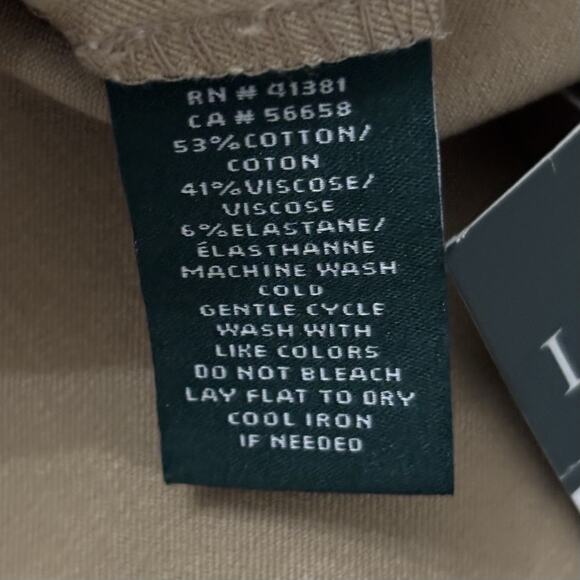 NWT Ralph Lauren Size 14W Tan Flat Front Straight Leg Chino Pants Capsule - Picture 5 of 5